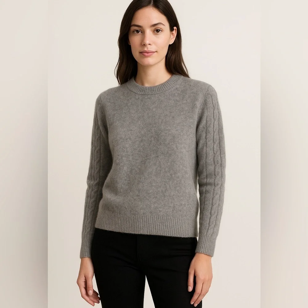 Dooney & Bourke 100% Cashmere Sweater Gray Made in Italy